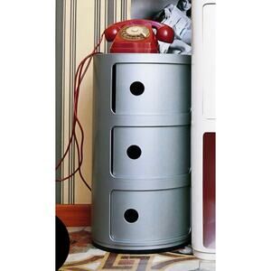 Katrtell Componibili Silver 3-Element Round Storage Module NIB